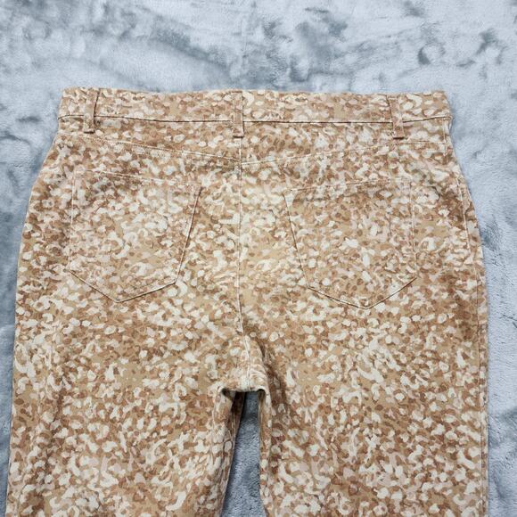 Time And Tru Jeans Womens XXL (20) Tan Animal Print High Rise Jegging Skinny - Picture 4 of 12
